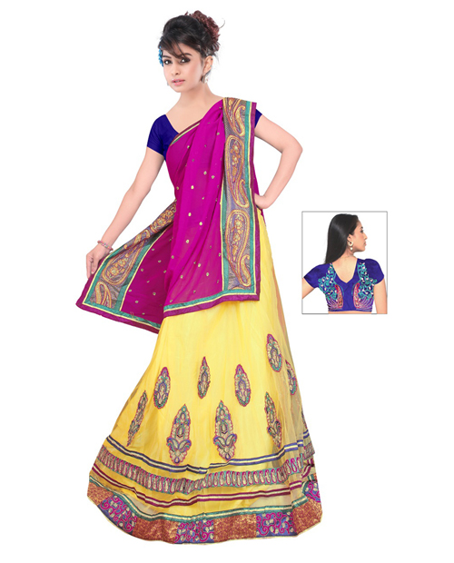 Buy Latest Yellow And Pink Designer Lehenga Choli